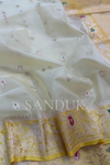 Off white Kadhiyal border tissue silk (Saree)